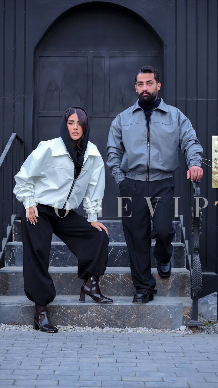 کاپشن چرم باکسی