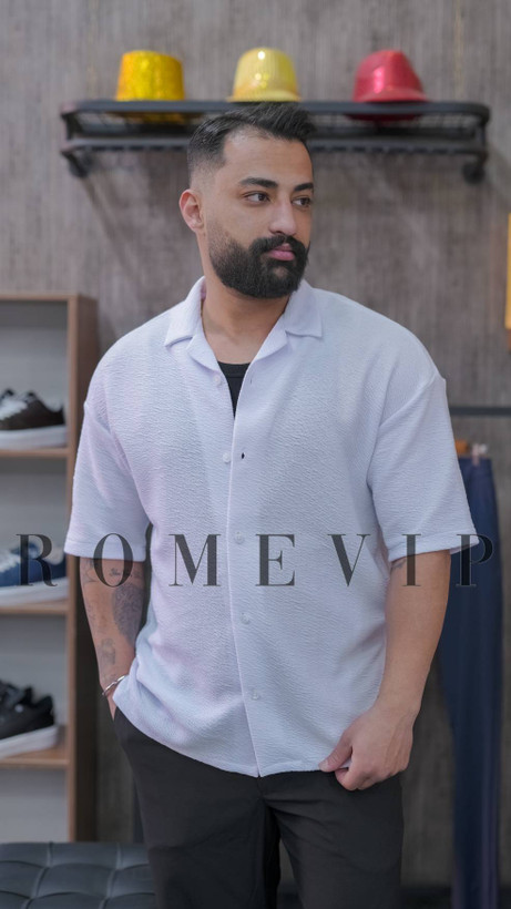 پیراهن آستین کوتاه مردانه مدل باکسی - روم وی آی پی