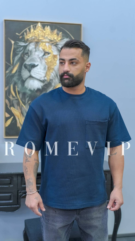 تیشرت بیسیک مردانه مدل بیسکوییتی تک جیب - روم وی آی پی