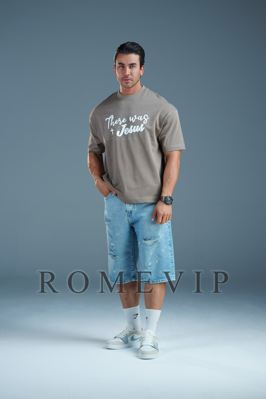 تیشرت چاپی باکسی مردانه ROME VIP
