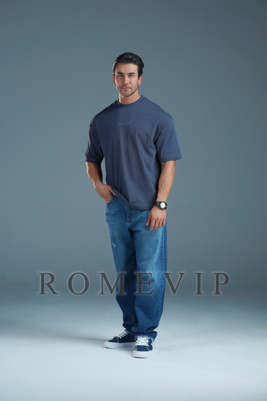 تیشرت باکسی گلدوزی مردانه ROME VIP