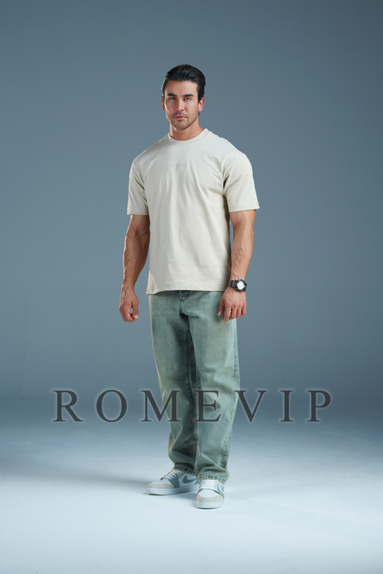 تیشرت باکسی گلدوزی مردانه ROME VIP