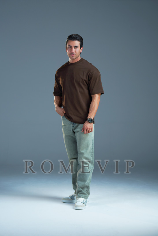 تیشرت باکسی گلدوزی مردانه ROME VIP