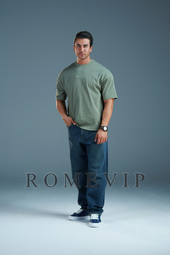 تیشرت باکسی گلدوزی مردانه ROME VIP