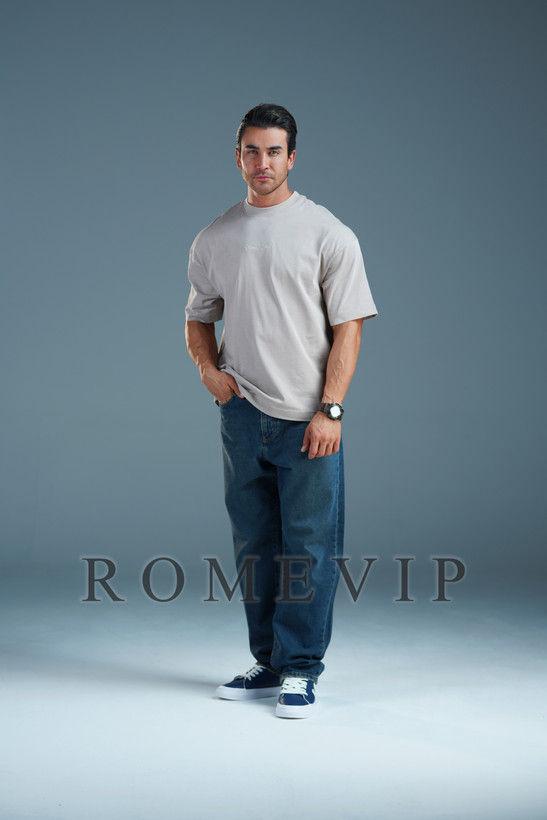 تیشرت باکسی گلدوزی مردانه ROME VIP