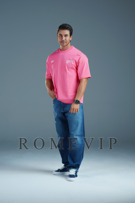 تیشرت باکسی تیکه دوزی مردانه ROME VIP